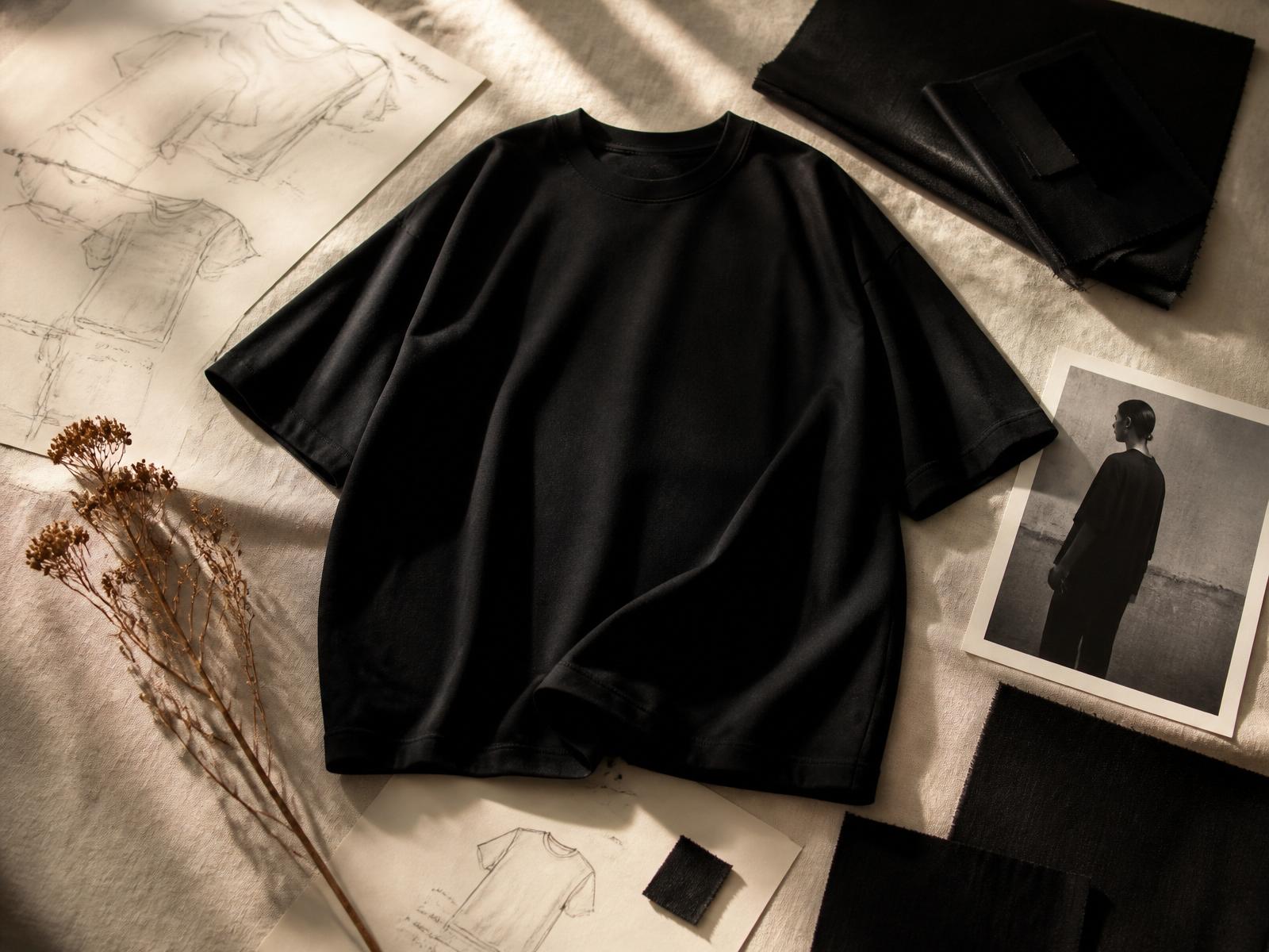 Preserved Noir Society garment with sketches and fabric samples